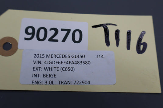 07-19 Mercedes X166 GL450 GLS350 Rear Left Side Bumper Mount Rail Bracket Oem
