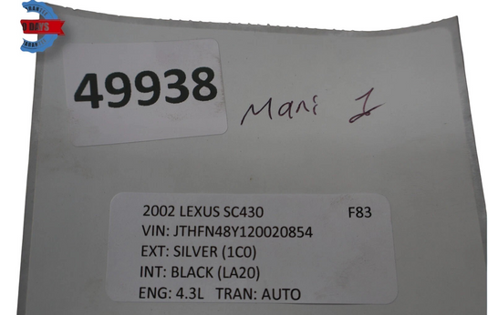 02-10 Lexus SC430 Engine Air Inlet Intake Upper Manifold Assembly 1710250013 Oem
