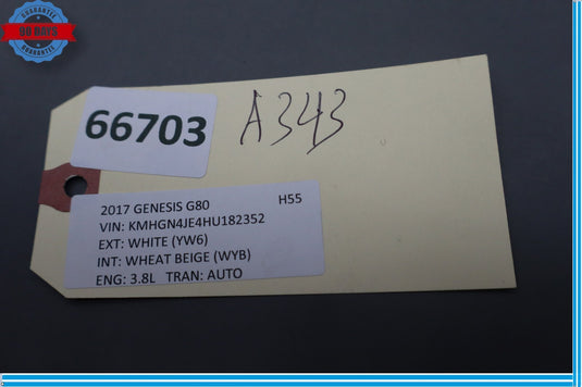17-20 Genesis G80 Front Right Passenger Side Seat Outer Trim Cover Black Oem