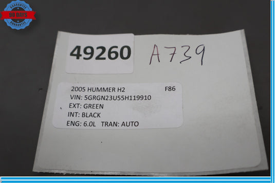 05-07 Hummer H2 Dashboard Fuse Box Relay Oem