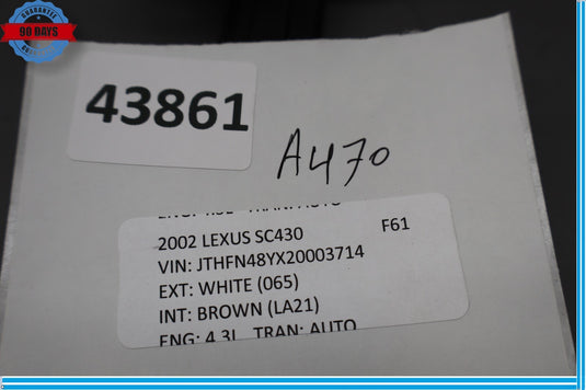 02-10 Lexus SC430 Front Left Driver Side Parking Brake Release Handle Oem