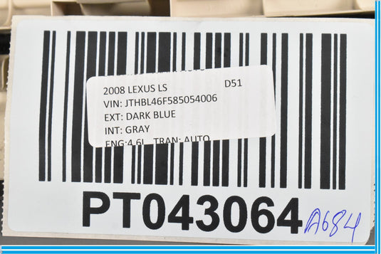 07-12 Lexus LS460 Rear Left Driver Side Door Scuff Panel Trim 6791850121 Oem