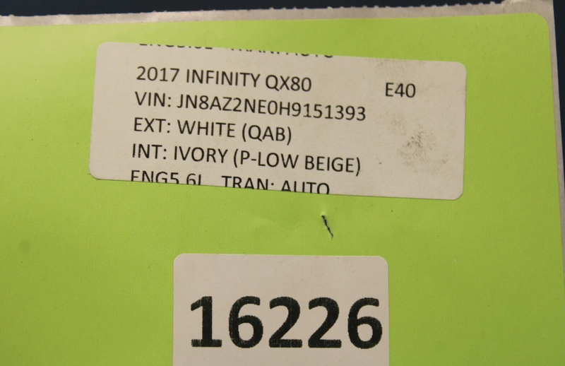 Load image into Gallery viewer, 15-17 Infiniti QX80 Rear Bumper Cover Assy W/ PDC Sensor Holes White (QAB) Oem
