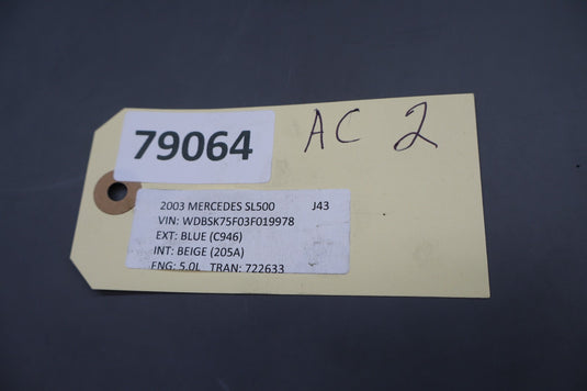 03-06 Mercedes SL500 SL600 AC A/C Air Conditioning Compressor Pump Oem