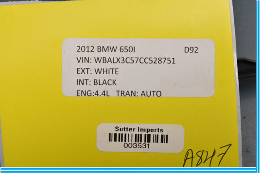 12-18 BMW 650i 640i F12 Front Dash Light Switch Bezel Cover Trim Panel Oem