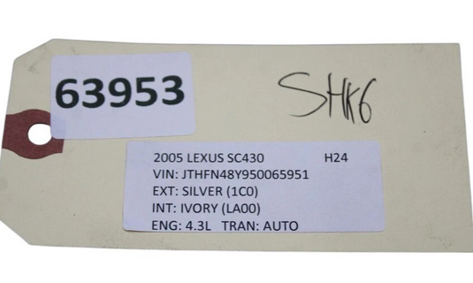 02-05 Lexus SC430 Rear Left Driver Side Shock Strut Absorber 4853024230 Oem