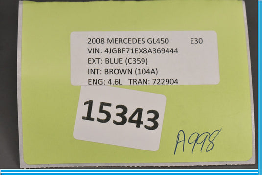 06-12 Mercedes W164 GL550 GL450 Rear Left Seat Folding Power Switch Button Oem