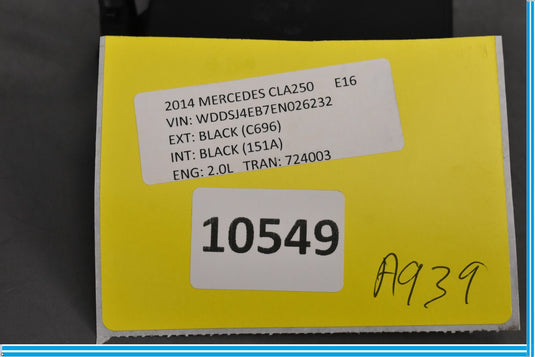 14-19 Mercedes W117 CLA250 Rear Right Passenger Side Door Control Module Oem