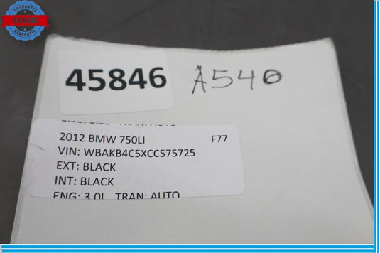 09-15 BMW 750i 750Li Front Left Side Door Window B Pillar Applique Molding Oem