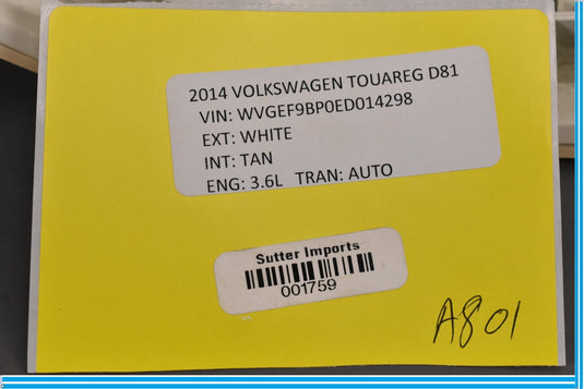 11-14 Volkswagen VW Touareg Front Upper Interior Dome Reading Light Lamp Oem