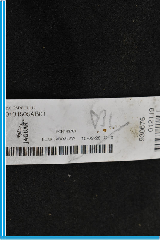 09-15 Jaguar XJ XJL Front Left Driver Side Seat Carpet Trim Oem