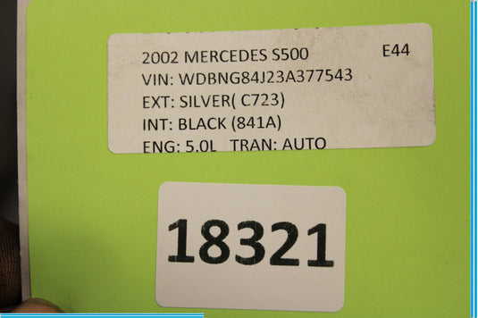 00-06 Mercedes W220 S500 Front Left Side Headlight Support Bracket Oem