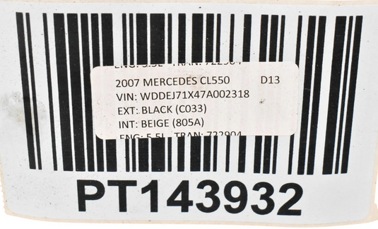 07-11 Mercedes W216 CL550 S550 A/C AC Air Conditioning Compressor 0022306711 Oem