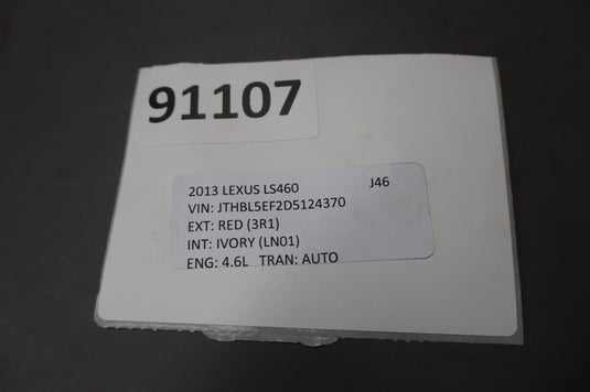07-17 Lexus LS460 Rear Right Passenger Door Corner Quarter Window Glass Oem