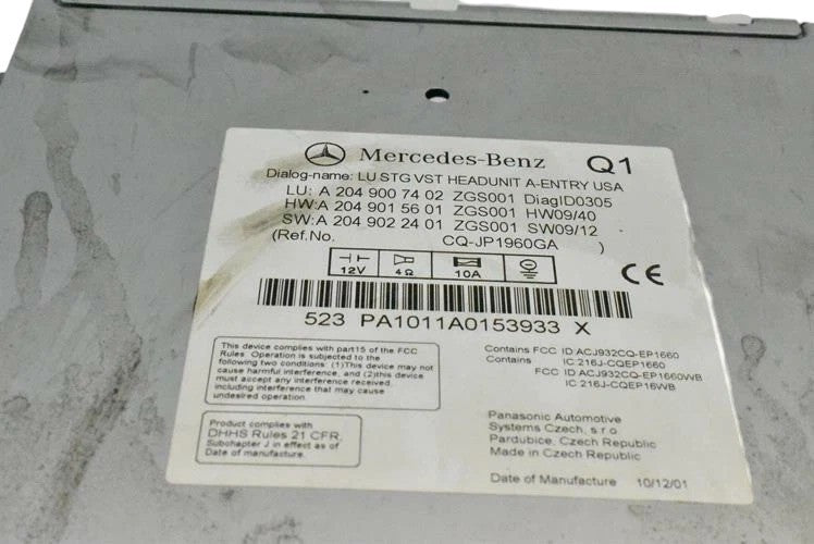Load image into Gallery viewer, 08-11 Mercedes W204 C300 C250 Head Unit Navigation Command Comand CD Player OEM
