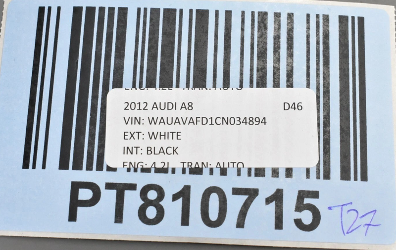 Load image into Gallery viewer, 11-15 Audi A8 Quattro Rear Right Lower Quarter Lid Cover Trim 4H0864608K Oem
