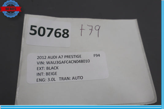 12-15 Audi A7 Quattro Rear Right Side Upper D Pillar Cover Trim Panel Cover Oem