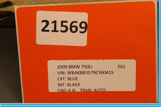 09-15 BMW 750i 750Li Front Left Driver Seat Back Cover Trim Panel Black Oem