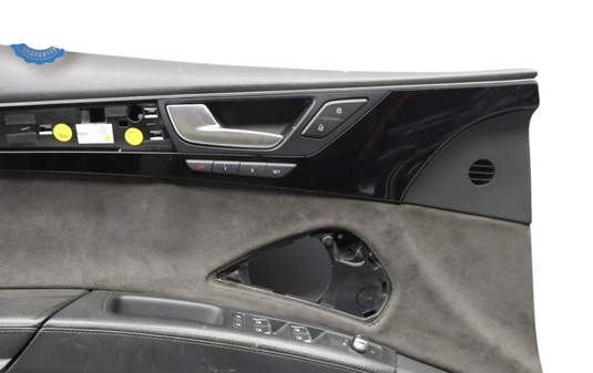11-18 Audi A8 Quattro Front Left Driver Side Interior Door Panel Black Suede Oem