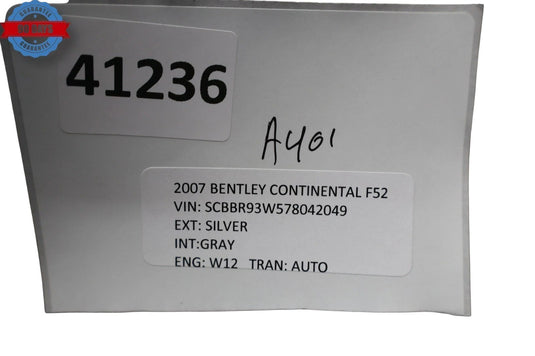 06-13 Bentley Continental Flying Spur Front Interior Rear View Mirror Black OEM