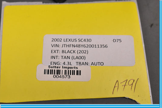 02-10 Lexus SC430 Front Left Driver Side Seat Control Switch Ecru Oem
