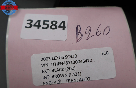 02-05 Lexus SC430 Z40 5 Speed Automatic Transmission Gear Shifter W/O Knob OEM
