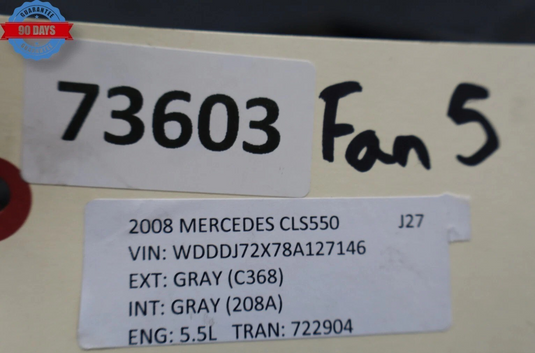 03-11 Mercedes CLS550 E350 Engine Motor Cooling Radiator Fan Motor W/Shroud Oem