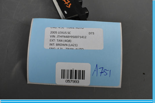 02-10 Lexus SC430 Front Right Passenger Side Door Panel Seat Memory Switch Oem