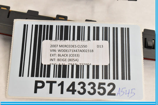07-14 Mercedes CL550 S550 W216 Rear 3rd Third Brake Stop Light Lamp Oem