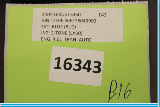 07-09 Lexus LS460 Rear Left Side Seat Mounted Position Control Module Oem