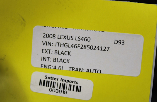 07-17 Lexus LS460 Front Engine Cradle Subframe Crossmember 5120150040 Oem