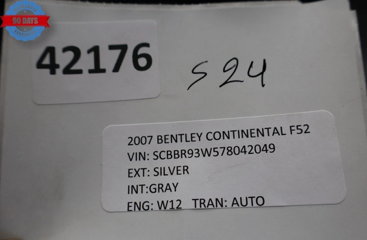 06-12 Bentley Continental Spur Front Left Side Interior Door Panel 3W4867015 OEM