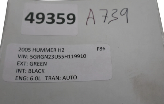 05-07 Hummer H2 Under Dash Cabin Fuse Relay Box Junction Block 15266952 Oem