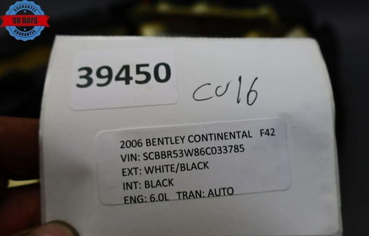 2006 Bentley Continental Flying Spur Front Right Side Seat Cushion Black Oem