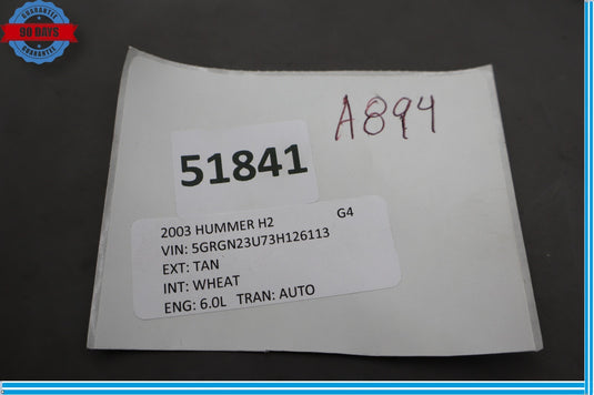 03-07 Hummer H2 Rear Left Driver Side Door Audio Speaker Oem