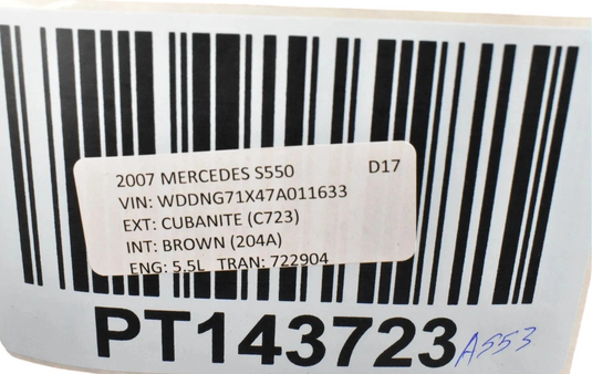 07-13 Mercedes S550 S600 Rear Center Console AC Air Vent Trim 2216801839 Oem