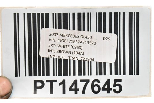 07-12 Mercedes GL450 GL550 X164 Trailer Rear Tow Hitch Reinforcement Bar Oem