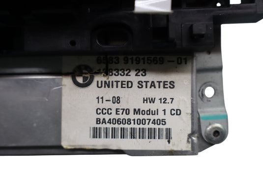 07-10 BMW X5 X6 E70  Front Radio Navigation Headunit CCC NAV GPS Unit Oem