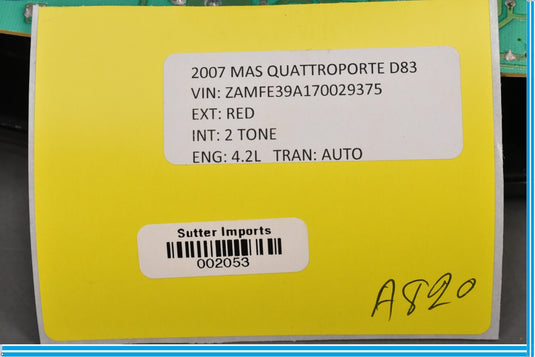 03-12 Maserati Quattroporte M139 Interior Upper Dome Light Reading Lamp Oem