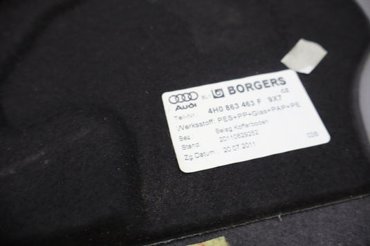 12-14 Audi A8 A8L Quattro Trunk Luggage Spare Tire Floor Cargo Trim Cover Oem