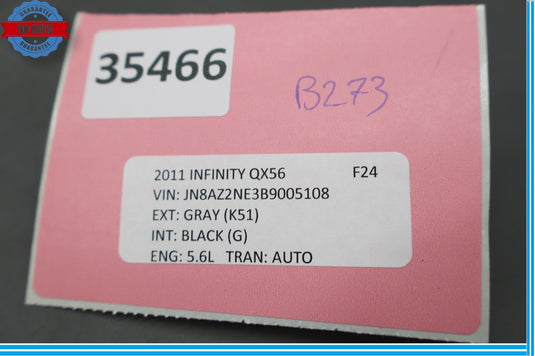 11-20 Infiniti QX56 QX80 Rear Right Side License Plate Light Lamp Oem