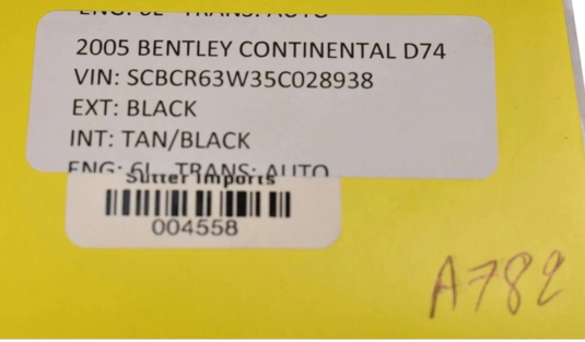 03-06 Bentley Continental GT Coupe Front Left Side Seat Belt Seatbelt Buckle Oem