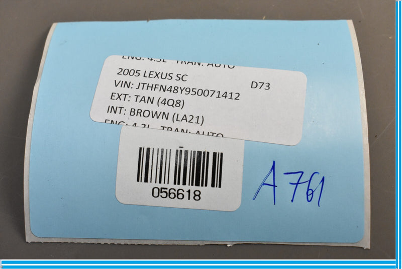 Load image into Gallery viewer, 02-10 Lexus SC430 Convertible Rear Left Side Roof Upper Quarter Trim Oem
