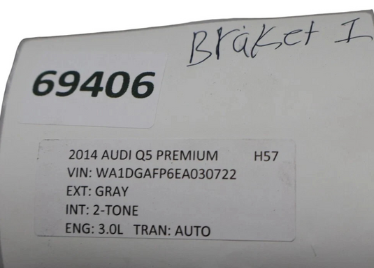 09-17 Audi Q5 Rear Right Side Bumper Reinforcement Bar Bracket 8R0807332D Oem