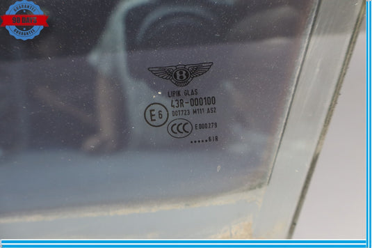 06-12 Bentley Continental Flying Spur Front Left Side Door Window Glass Oem