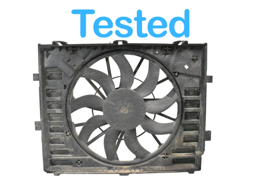 11-17 Porsche Cayenne 958 Radiator Cooling Thermo Fan Motor Shroud Assembly OEM