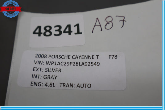 03-10 Porsche Cayenne Passenger SRS Bag Indicator Control Switch Button Oem