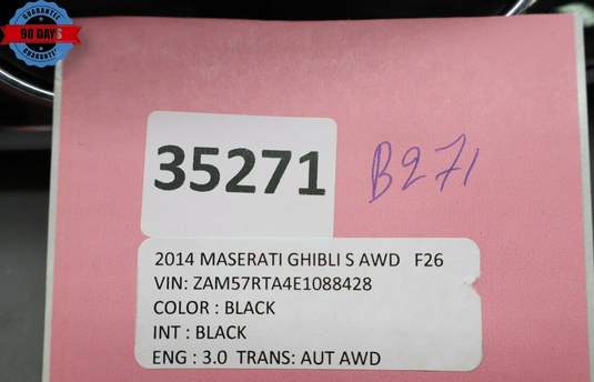 14-21 Maserati Ghibli Rear Right Passenger Side Exterior Door Handle Oem