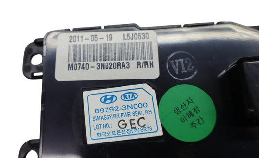 11-13 Hyundai Equus Rear Right Passenger Side Seat Memory Control Switch Oem