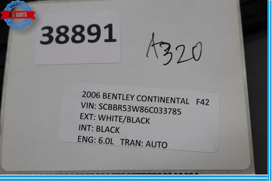 06-12 Bentley Continental Rear Center Top Deck Child Latch Leather Cover Oem
